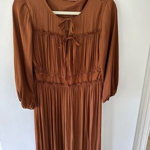 Scotch & Soda silk brown dress.